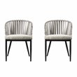 SEI Furniture Melilani Wicker Outdoor Chairs in Gray (Set of 2)