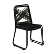 SEI Furniture Padko Metal Outdoor Rope Chairs in Black (Set of 2)