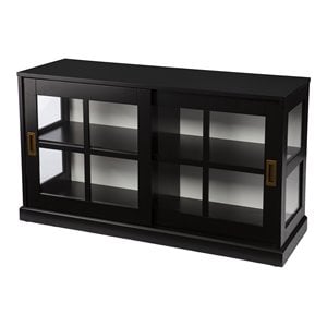 SEI Furniture Byward Transitional Wood Curio Cabinet in Black