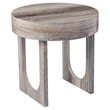 SEI Furniture Chadkirk Round Wood-Faux Marble End Table in Brown