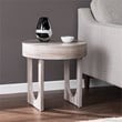 SEI Furniture Chadkirk Round Wood-Faux Marble End Table in Brown