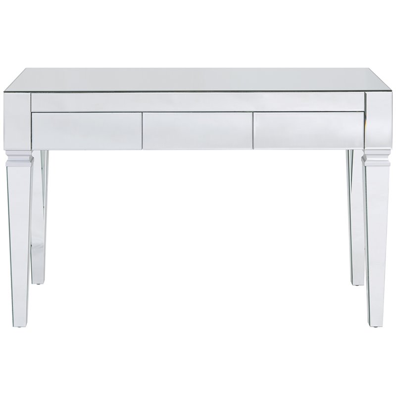 SEI Furniture Darien Glam Mirrored Writing Desk in Silver