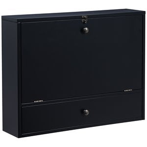SEI Furniture Wooden Wall Mounted Laptop Desk in Black