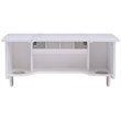 Southern Enterprises Wooden Wall Mounted Vanity Desk with Mirror in White