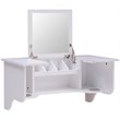 Southern Enterprises Wooden Wall Mounted Vanity Desk with Mirror in White