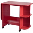SEI Furniture Wooden Drop Leaf Mobile Sewing Craft Table in Farmhouse Red