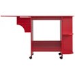 SEI Furniture Wooden Drop Leaf Mobile Sewing Craft Table in Farmhouse Red