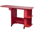 SEI Furniture Wooden Drop Leaf Mobile Sewing Craft Table in Farmhouse Red