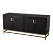 SEI Furniture Rolliston Contemporary 4-Door Media Console in Black-Gold