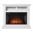 Willarton Widescreen Electric Fireplace with Media Storage in Light Gray