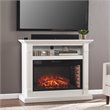 Willarton Widescreen Electric Fireplace with Media Storage in Light Gray