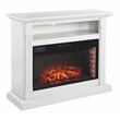 Willarton Widescreen Electric Fireplace with Media Storage in Light Gray