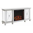 Toppington Mirrored Electric Fireplace Media Console in Mirror/Silver