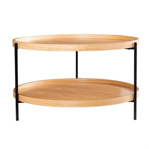 Southern Enterprises Verlington Wood and Iron Cocktail Table in Natural