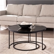 Southern Enterprises Downham Mirror Nesting Coffee Tables - 2Pc Set in Black
