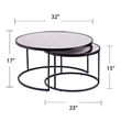 Southern Enterprises Downham Mirror Nesting Coffee Tables - 2Pc Set in Black
