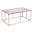 Southern Enterprises Nicholance Tempered Glass-Top Cocktail Table in Champagne