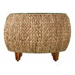 Jokobe Round Water Hyacinth with Tempered Glass Cocktail Table in Natural