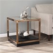 SEI Furniture Lexina Tempered Glass-Top End Table in Champagne-Black