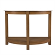 SEI Furniture Chandlen Demilune Console Table in White-Natural