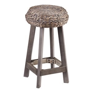 SEI Furniture Rutina 24&quot Backless Hyacinth Counter Stools in Gray (Set of 2)