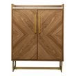 SEI Furniture Trilken Bar Cabinet with Storage in Brown/White Faux Marble