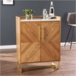 SEI Furniture Trilken Bar Cabinet with Storage in Brown/White Faux Marble