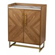 SEI Furniture Trilken Bar Cabinet with Storage in Brown/White Faux Marble