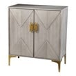 SEI Furniture Lantara Modern Storage Cabinet in Gray Washed/Gold