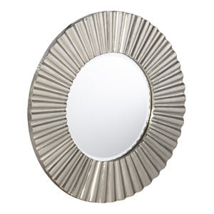 SEI Furniture Hessmer Round Glass Decorative Mirror in Silver