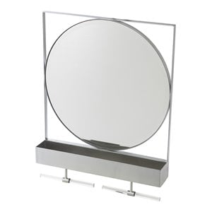 SEI Furniture Anthrop Decorative Mirror with Storage in Silver