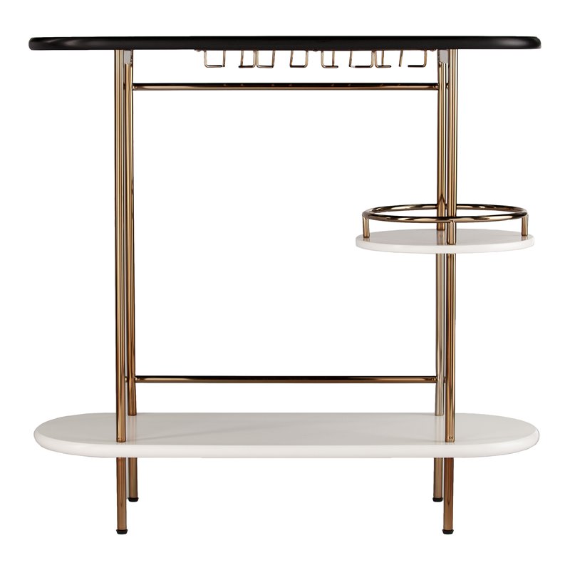 SEI Furniture Dagney Table with Glassware Storage in Champagne