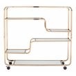 SEI Furniture Maylynn Art Deco Bar Cart in Mirrored Shelves/Champagne
