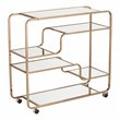 SEI Furniture Maylynn Art Deco Bar Cart in Mirrored Shelves/Champagne