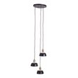 SEI Furniture Renmarco 3-Light Cluster Pendant in Black/Antique Brass