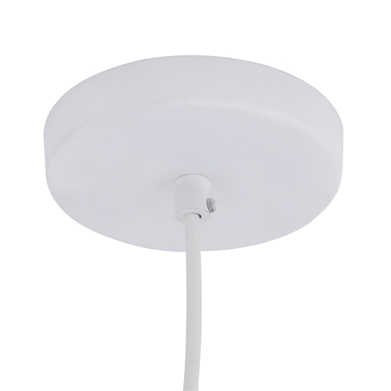 SEI Furniture Millie Transitional Iron Metal Pendant Lamp in Matte White