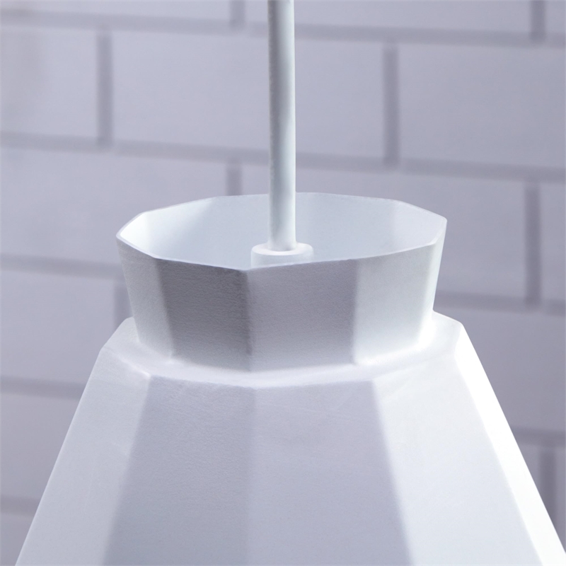 SEI Furniture Millie Transitional Iron Metal Pendant Lamp in Matte White