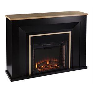 SEI Furniture Cardington Industrial Electric Fireplace in Black/Natural