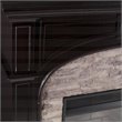 SEI Furniture Tanaya Faux Stone/Engineered Wood Smart Fireplace in Ebony Black