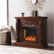 SEI Furniture Cardona Engineered Wood/Faux Marble Smart Fireplace in Walnut
