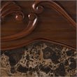 SEI Furniture Cardona Engineered Wood/Faux Marble Smart Fireplace in Walnut