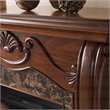 SEI Furniture Cardona Engineered Wood/Faux Marble Smart Fireplace in Walnut