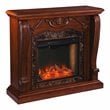 SEI Furniture Cardona Engineered Wood/Faux Marble Smart Fireplace in Walnut