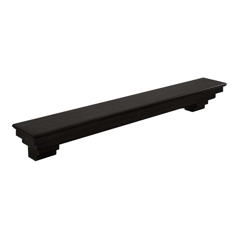 SEI Furniture Alconbury Engineered Wood Fireplace Mantel Shelf in Smoke Ash