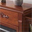 SEI Furniture Tennyson Touch Screen Wood Electric Fireplace in Mahogany