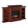 SEI Furniture Tennyson Touch Screen Wood Electric Fireplace in Mahogany