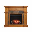 SEI Furniture Cartwright Touch Screen Wood Electric Corner Fireplace in Oak