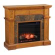 SEI Furniture Cartwright Touch Screen Wood Electric Corner Fireplace in Oak