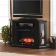 SEI Furniture Claremont Touch Screen Wood Electric Corner Fireplace in Black