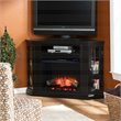 SEI Furniture Claremont Touch Screen Wood Electric Corner Fireplace in Black